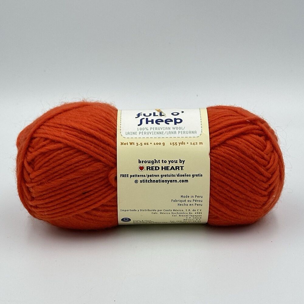 Stitch Nation “FULL O’ SHEEP” Yarn 100% WOOL Partial Skein 2 7/8 Oz “Clementine” - Picture 3 of 7